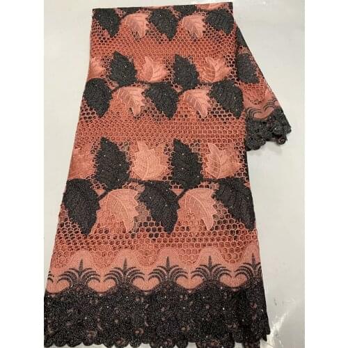 African Lace Fabric 2021 High Quality Guipure Lace Latest Nigeria Lace Fabrics French Cord Lace Fabric For Sewing 5Yards