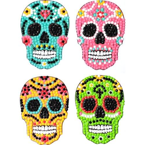 5D DIY Diamond Painting Skull Stickers Easy Painting By Number with Diamonds for Kids Decorative Kits anime Stickers