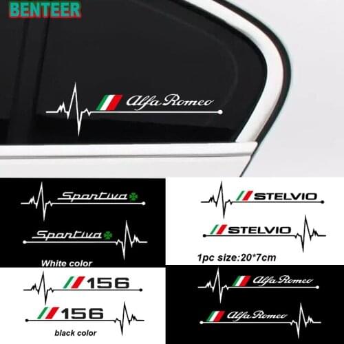 2pcs Car windows sticker For Alfa Romeo 159 147 Giulietta Stelvio 4C MITO 156 Giulia Sportiva Car Accessories