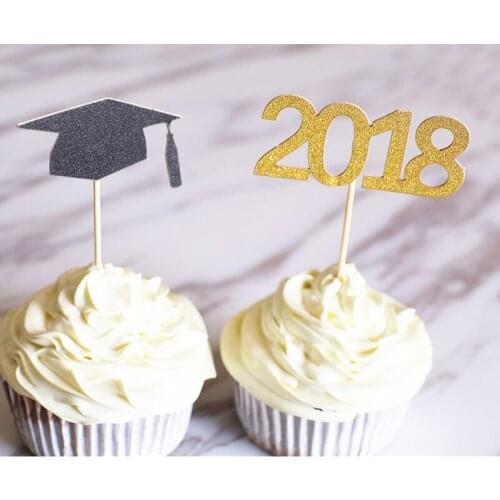 Custom2020 graduation glitter Cupcake Topper /Personalised 2020 glod cake topper/table decorations/Party Decorations food picks