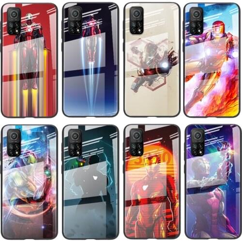 Tempered Glass Luxury Cover Marvel Iron Man Superhero For Xiaomi POCO F3 F2 X3 NFC X2 M2 Pro Shockproof Shell Phone Case