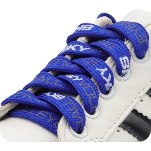 Coolstring 1CM Wide Shoe Accessories Top Quality Men Women Sneaker 2020 Double Layer Polyester Blue Sport Laces Easy Increase 20