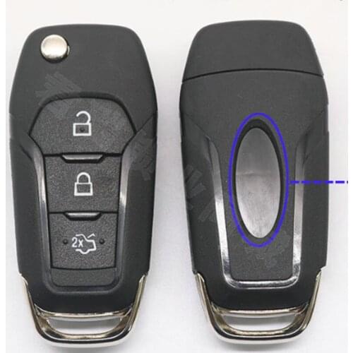 DAKATU 3 Buttons Modified Filp Folding Uncut Car Blank Key Shell For Ford Escort Mondeo Ecosport Everest key fob case