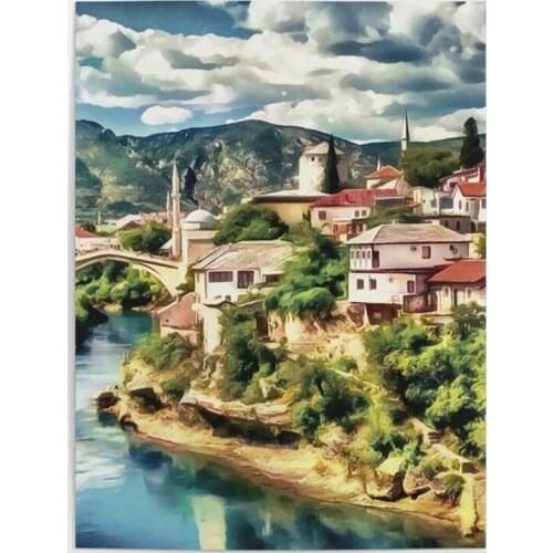 Home Decoration Mostar Canvas Paintings HD Prints Old Bridge City Nature Posters Wall Art Modular Pictures Living Room Framework