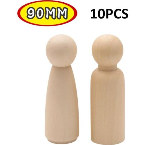 10pcs Wooden Blank Peg Dolls Maple Painted Kids Birthday Gifts Handmade DIY Unfinished Weddings Cake Dolls Decor Doll Toys
