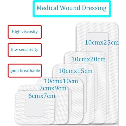 20Pieces 10cmx10cm/15cm/20cm/25cm Breathable Medical Wound Sterile Dressing Large Size Wound Stickers Individual Package