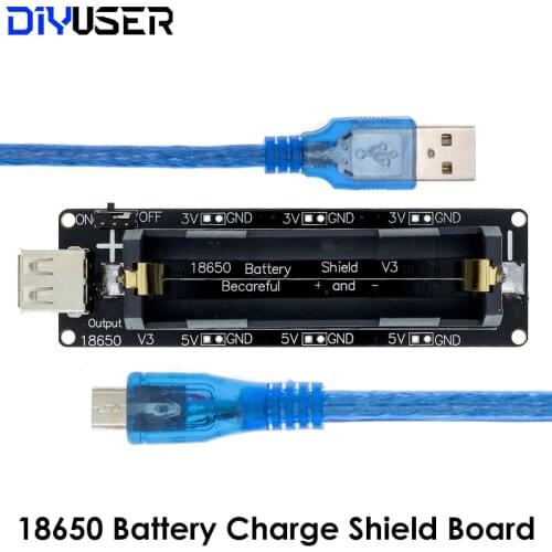 ESP32 ESP32S For Wemos For Raspberry Pi 18650 Battery Charge Shield Board V3 Micro USB Port Type-A USB 0.5A For Arduino Charge