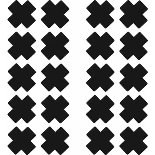 IEFiEL 20pcs Black Women Cross Shape Self-Adhesive Disposable Satin Nipple Cover Breast Pasties Stickers for Party Costumes Wear
