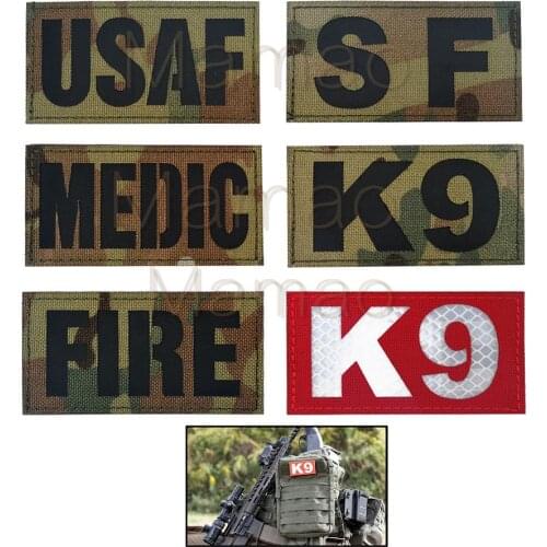 IR Reflective Patch TACP MP K9 FIRE MEDIC Combat Infrared Emblem Tactical Military Decorative Patches Armband Patch Badge