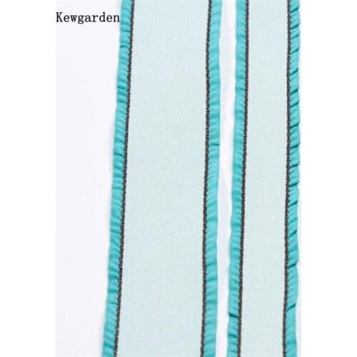 Kewgarden 1.5" 1" 4cm 25mm 16mm Ruffle Polyester Ribbon Handmade Crafts Gift Packing DIY Make Bows Hair Accessories 10 Yards
