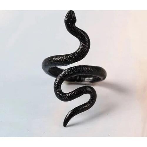 Rings for Men Women Punk Goth Snake Spider Ring Exaggerated Black Plated Gothic Adjustable Party Gift Jewelry Mujer Bijoux