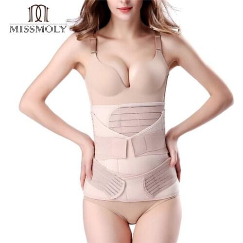 2020 New 3 in 1 Postpartum Support Recovery Belly Wrap Waist/Pelvis Belt CIncher Body Shaper Maternity Postnatal Shapewear Set