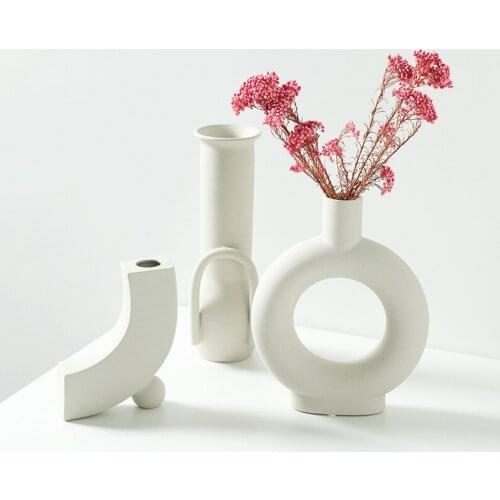 Nordic Creative Geometry Desktop Vase Home Decoration Ornaments Crafts Plant Flower Pot Art Vases Living Room Decor Gift