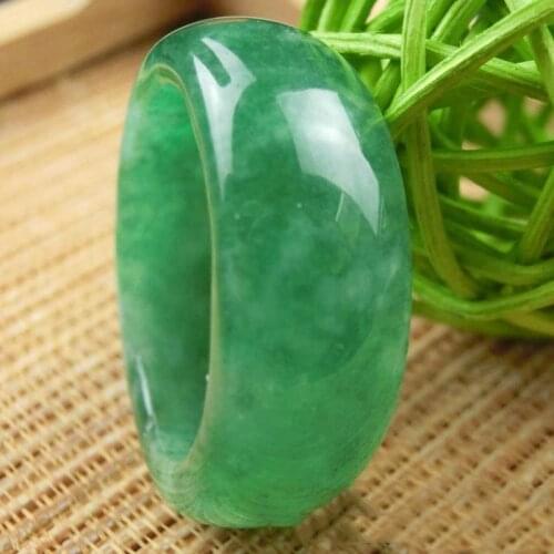 KYSZDL Natural green stone ring fashion couple dance stone ring crystal jewelry gift