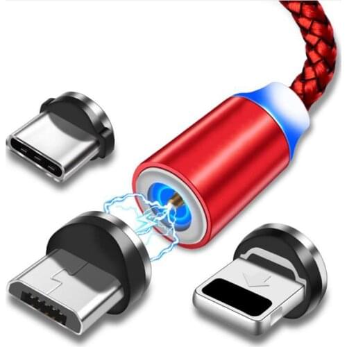 Micro USB Magnetic Cable Type C USB Cable Fast Charge Magnet Phone Cord For IPhone 1m 2m Led Mobile Quick Charger Wire