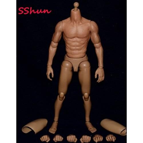 1/6 Scale Male Asian narrow shoulder semi-encapsulated muscle body soldier body For Action Figure DIY Accessories