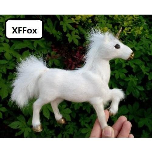 Cute real life white horse model plastic&furs simulation unicorn doll gift about 18x18cm xf1831