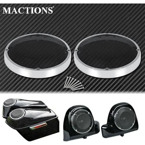 Motorcycle 6.5" Saddlebag Lid Speaker Grill Cover Lower Vented Fairing For Harley Touring Electra Street Glide FLHR 1983-2020