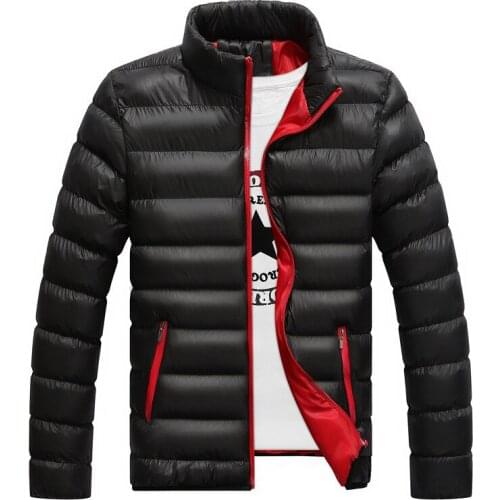 Winter Mens Cotton Jackets Coats Thicken Polyester Solid Casual Zipper Outware Clothes Standing Pocket Mountainskin M-4XL