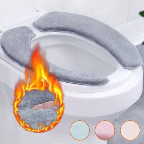 Bathroom Toilet Seat Pads Mats Washable Soft Warmer Mat Cover Pad Cushion Cover Warm Washable Toilet Seat Covers Bathroom Covers