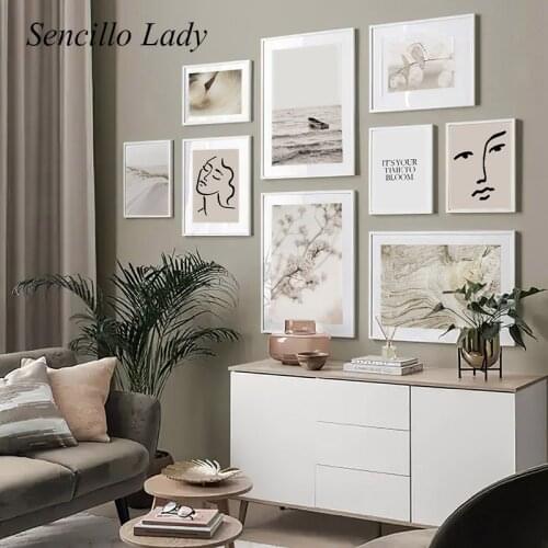 Nordic Style Landscape Wall Poster Canvas Print Ocean Beach Nature Abstract Art Painting Scandinavian Home Decoration Picture