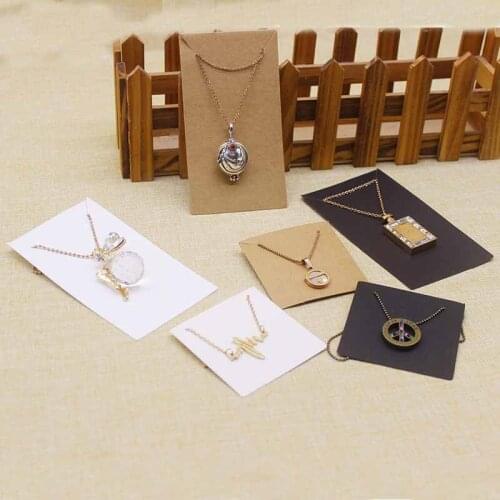 NEW DIY Necklace Pendant Display Card 5 Colours Paper Cardboard Jewelry Display Tag Wholesale Pink Purple white black kraft