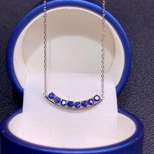Natural Sapphire Pendant. 925 pure silver. Simple style, pure blue, good quality. New products in 2020