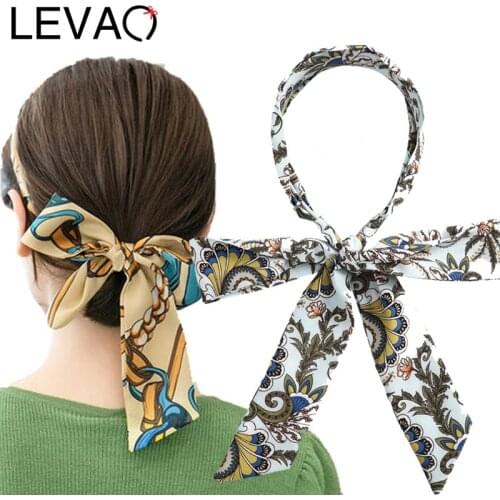LEVAO Ribbon Headband Hand Made Printted Tie Knot Hair Accessories For Girls Hair Bows Hair Band Headbands For Women Hairbands