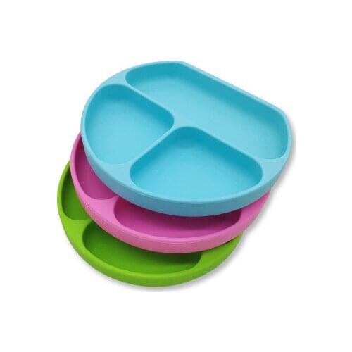 PRZY Kitchen Fruit Dishes Children Feeding Dinner Plates Bowls Anti-fall Tray Baby Silicone Dining Plate Lunch Tableware Moulds
