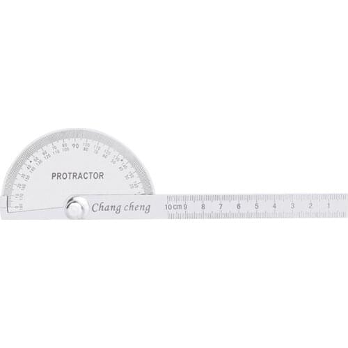 180 Degree Adjustable Protractor multifunction stainless steel roundhead angle ruler mathematics measuring tool