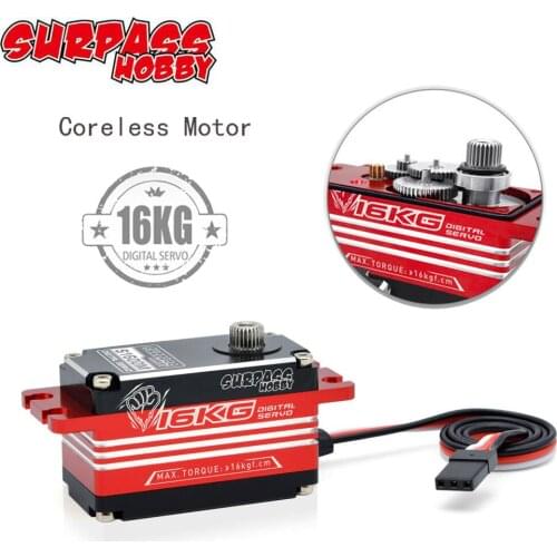 Newest Waterproof Surpass Hobby Coreless Motor S1600M 16KG Full Metal Gear Servo for 1/10 1/8 1/12 RC Car Buggy Boat