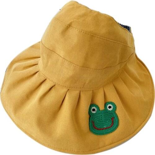 Kid Adult Summer Sun hat Cute Frog Carrot Print Baby boys Girls Empty Top Folding Visor Cap Sunhats