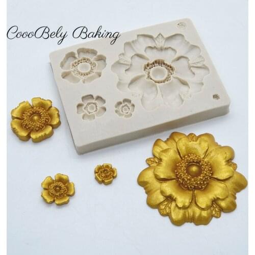 Luyou 1Pc Flower Cake Tools Silicone Resin Fondant Molds Birthday Cake Decorating Tools Kitchen Baking Accessories FM1995