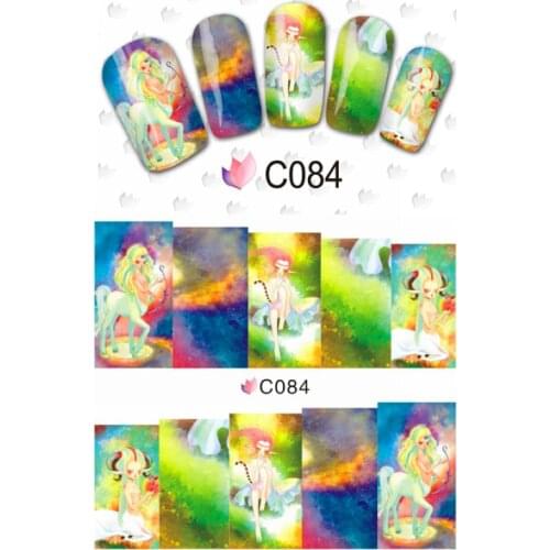 NAIL ART BEAUTY WATER DECAL SLIDER NAIL STICKER MAGIC WONDERLAND PLANET FAIRY LADY ELFIN SUN MERMAID DEERS C084-091