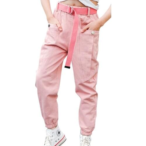 Girls Sport Pants Floral Pattern Girls Childrens Cargp Pants Spring Autumn Childrens Pants Casual Style Clothes Girl 6 8 10 1