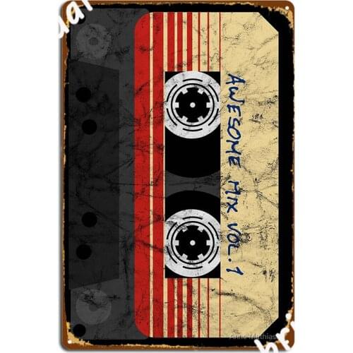 Vintage Awesome Mixtape Vol 1 Metal Plaque Poster Plaques Club Bar Funny Wall Pub Tin Sign Poster
