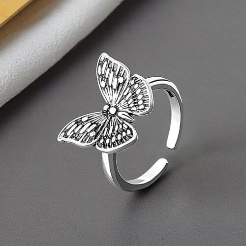 New Hot Gothic Butterfly Rings For Women Wedding Rings Ladies Accessories Fashion Charm Jewelry Wholesale 2021