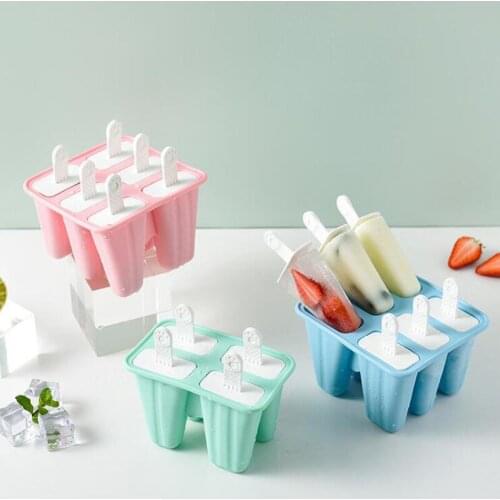 1pcs Food Grade Popsicle Silicone Molds DIY Ice Cream Mold 4/6 Cavity Homemade Popsicle Molds Handmade Ice Cube Maker