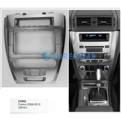 10.1 inch Car Radio Facia Panel for FORD Fusion 2009-2012 (Silver) Fascia Dash Kit Install Console Panel 10.1inch Plate Adapter