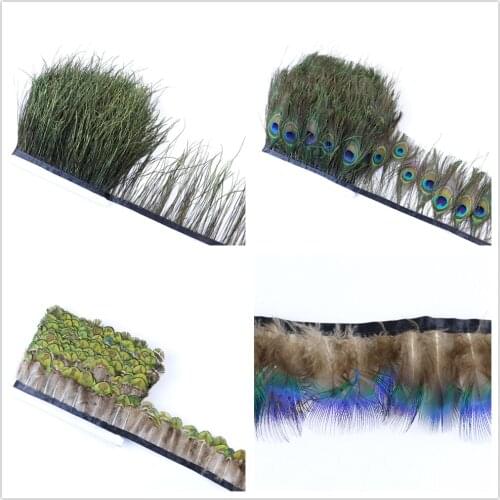2-10 yards Real Peacock Feathers Trims Fringe DIY Wedding Party Feathers for Crafts Plume Clothing Decoration Accessories