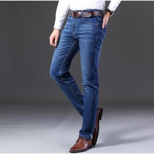 2021 New Mens Fashion Black Blue Jeans Men Casual Slim Stretch Jeans Classic Denim Pants Trousers Plus Size 28-40 High Quality