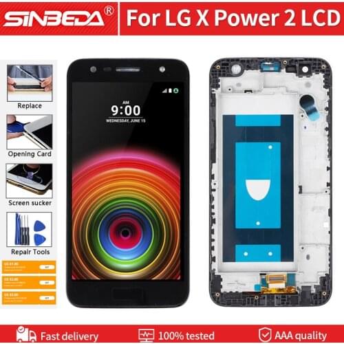 5.5" Original LCD Digitizer For LG X Power 2 M320 LCD Display Touch Screen With Frame Assembly Replacement For LG X Power 2 LCD