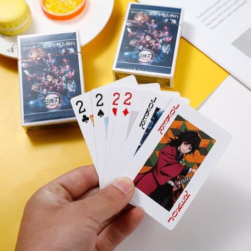 54PCS Anime Demon Slayer: Kimetsu no Yaiba Rengoku Kyoujurou Paper Poker Toys indoor desktop games Collect cards Gift