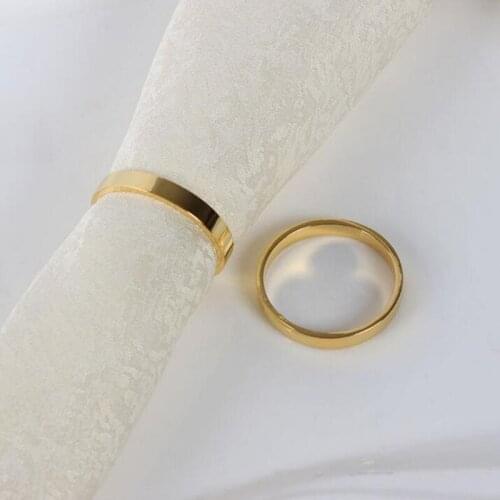 6PCS Round Gold Metal Napkin Rings Napkin Buckles Serviette Holder For Wedding Party Restaurant Banquet Hotel Table Decoration