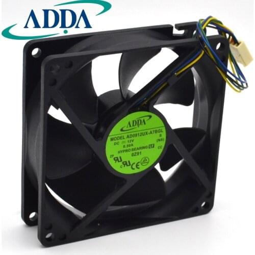 92mm 90mm PWM 12V FAN brand new FOR ADDA AD0912UX-A7BGL 9225 92mm 3900RPM 50CFM CPU cooling fan