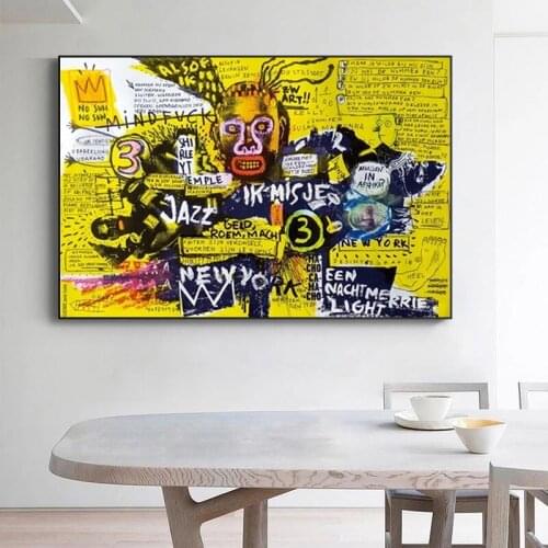Abstract Street Graffiti Canvas Paintings Jean Michel Posters and Prints Wall Art Pictures for Living Room Wall Decor Cuadros