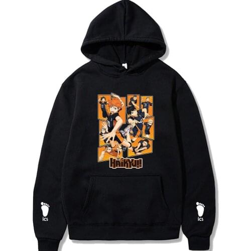 Anime Hoodies Haikyuu Pullovers Male Tops Sweatshirts Men