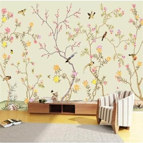 Large super clear flower bird 3D background wall professional production mural wholesale wallpaper mural poster photo wall