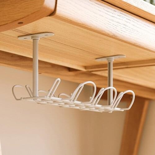 Household Shelf Strong Hanging Basket Socket Storage Rack Plug Holder Table Bottom Power Cable Wire Organizer Adhesive