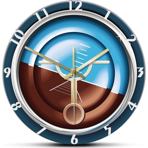 Aircraft Instrument Military Wall Clock Airplane Measuring & Controlling Decorative Wall Clock Silent Non-ticking Clock Watch